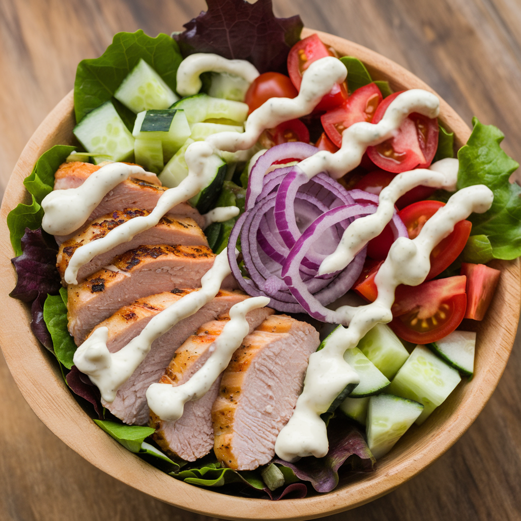 Mediterranean Chicken Salad with Creamy Tzatziki